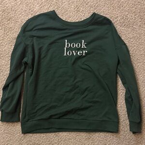 Green 'Book Lover' Sweatshirt